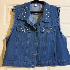Studded Denim Vest